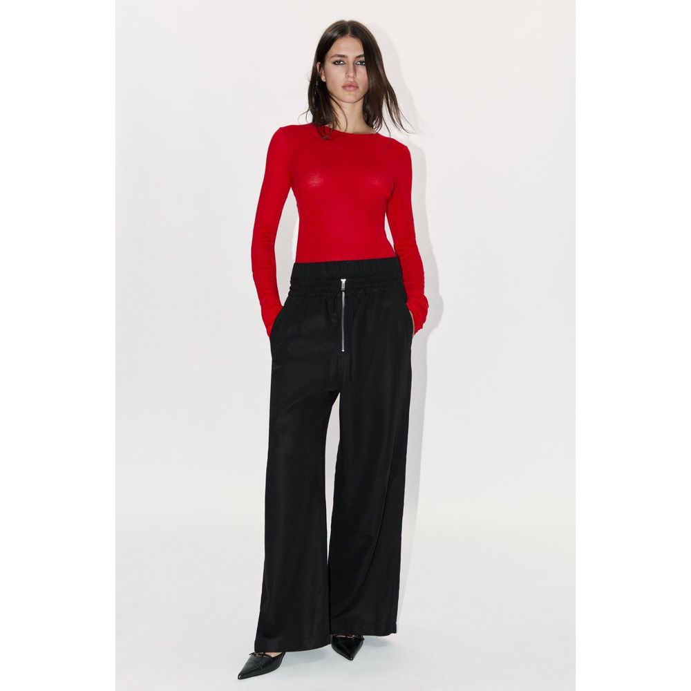 Zara Black Wide-Leg Trousers